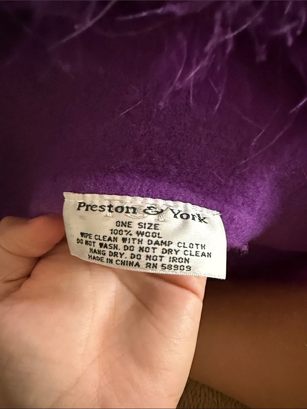 Real Wool Vintage Preston & York Purple Feather-Trim Beret